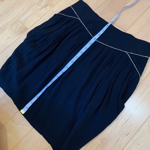 Sandro Pleated Draped Gold Trimmed Lined Mini Skirt with Pockets - Picture 8 of 9